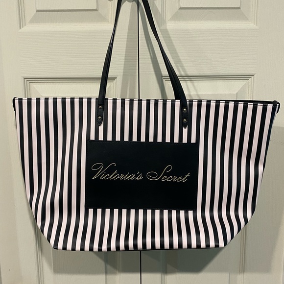 Victoria Secret Large Striped Duffel Bag - Picture 2 of 4